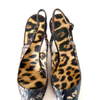 Vintage Roberto Cavalli Leopard Floral Cutout Slingback Heels (37)