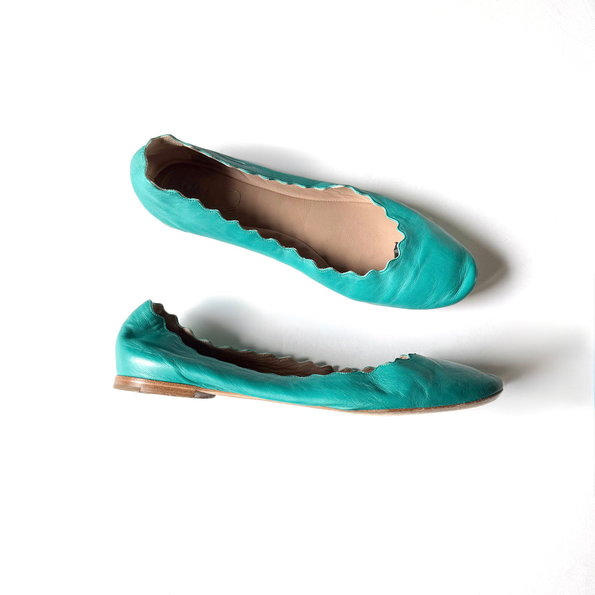 Chloe Lauren Ballet Flats Turquoise (38)