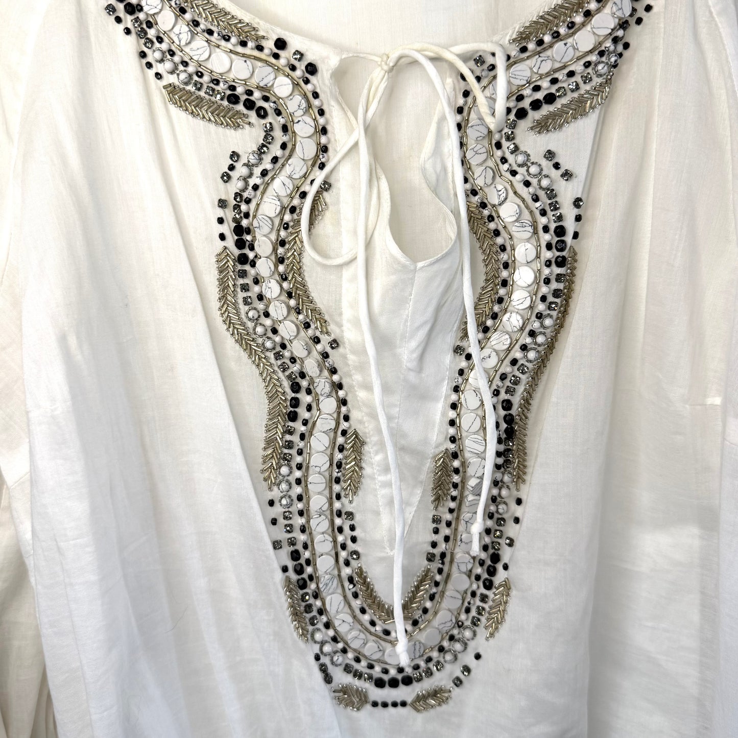 Vintage Roberto Cavalli Embellished Linen Tunic Top
