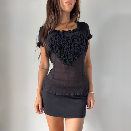 Vintage Moschino Ruffled Heart Top