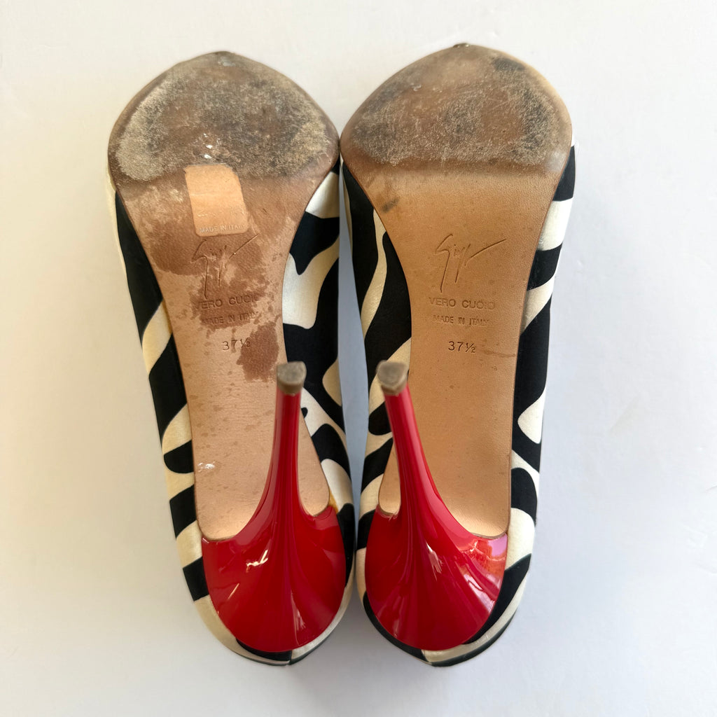 Vintage Giuseppe Zanotti Zebra Print Pumps (37.5)