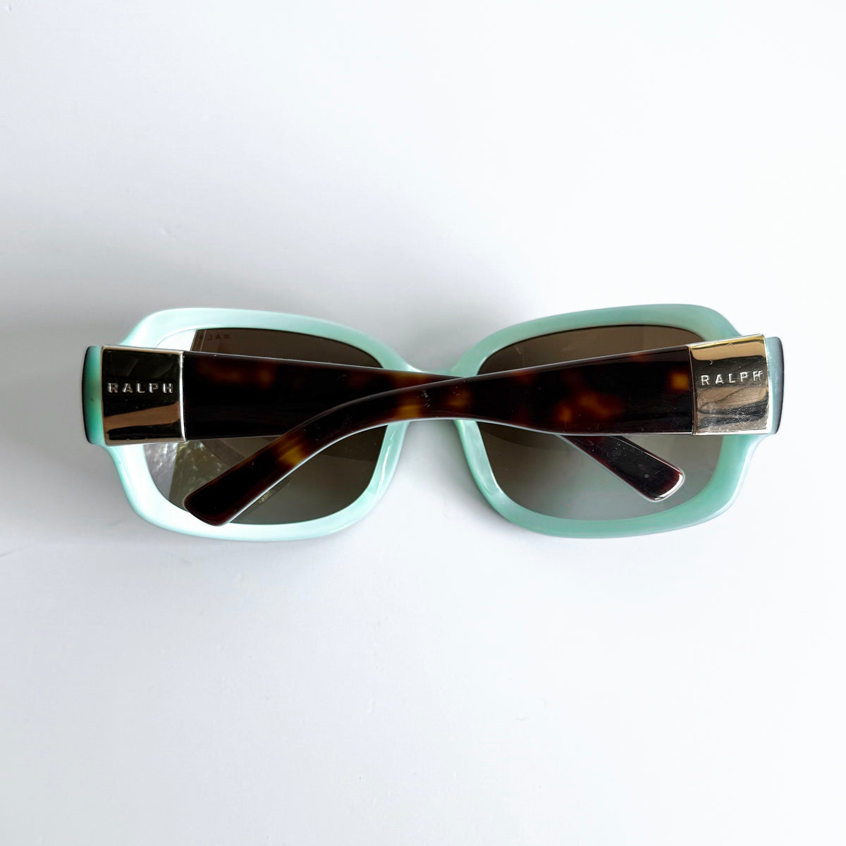 Vintage Ralph Lauren Tortoise Turquoise Oversized Sunglasses