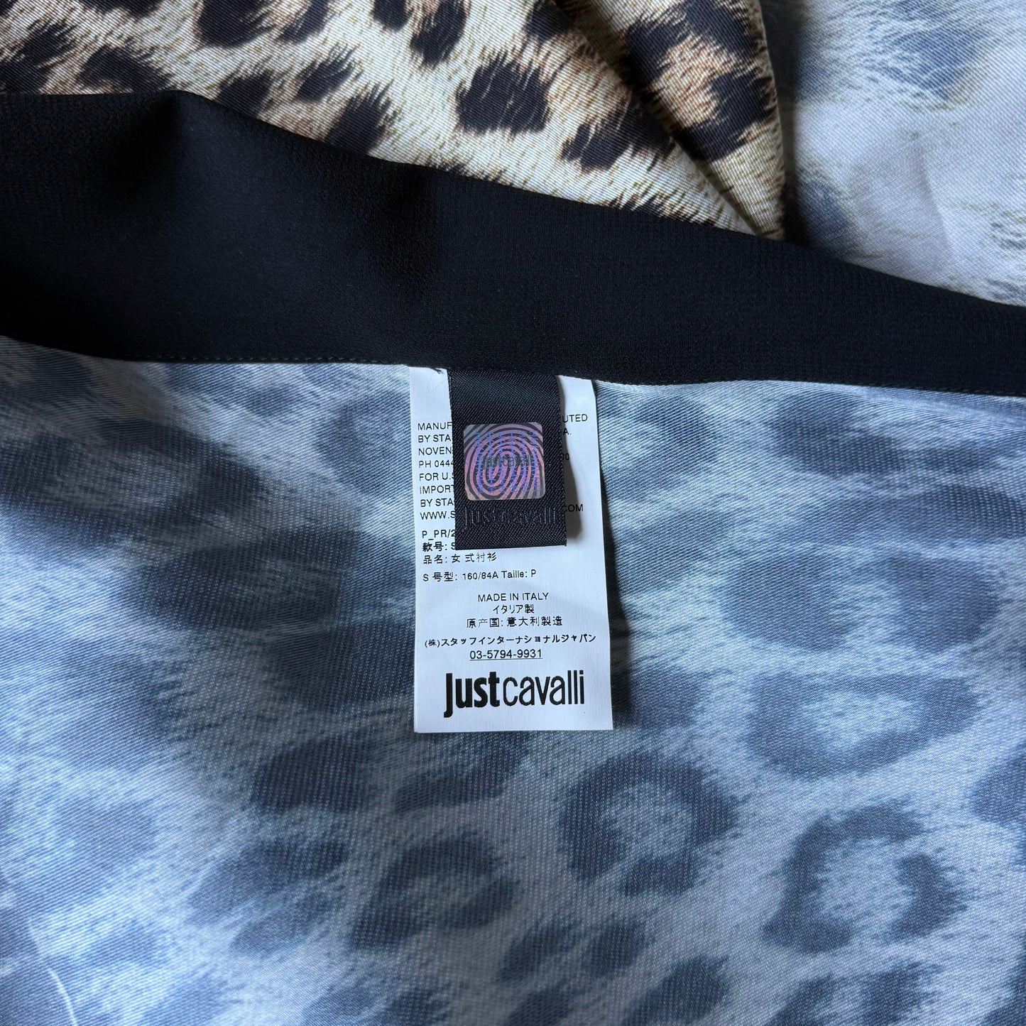 Just Cavalli Leopard Print Kaftan Mini Dress Y2K