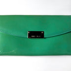 Jimmy Choo Teal Green Patent Leather Envelope Clutch