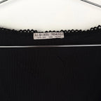 Alberto Makali Sheer Black Tie Front Bell Sleeve Top
