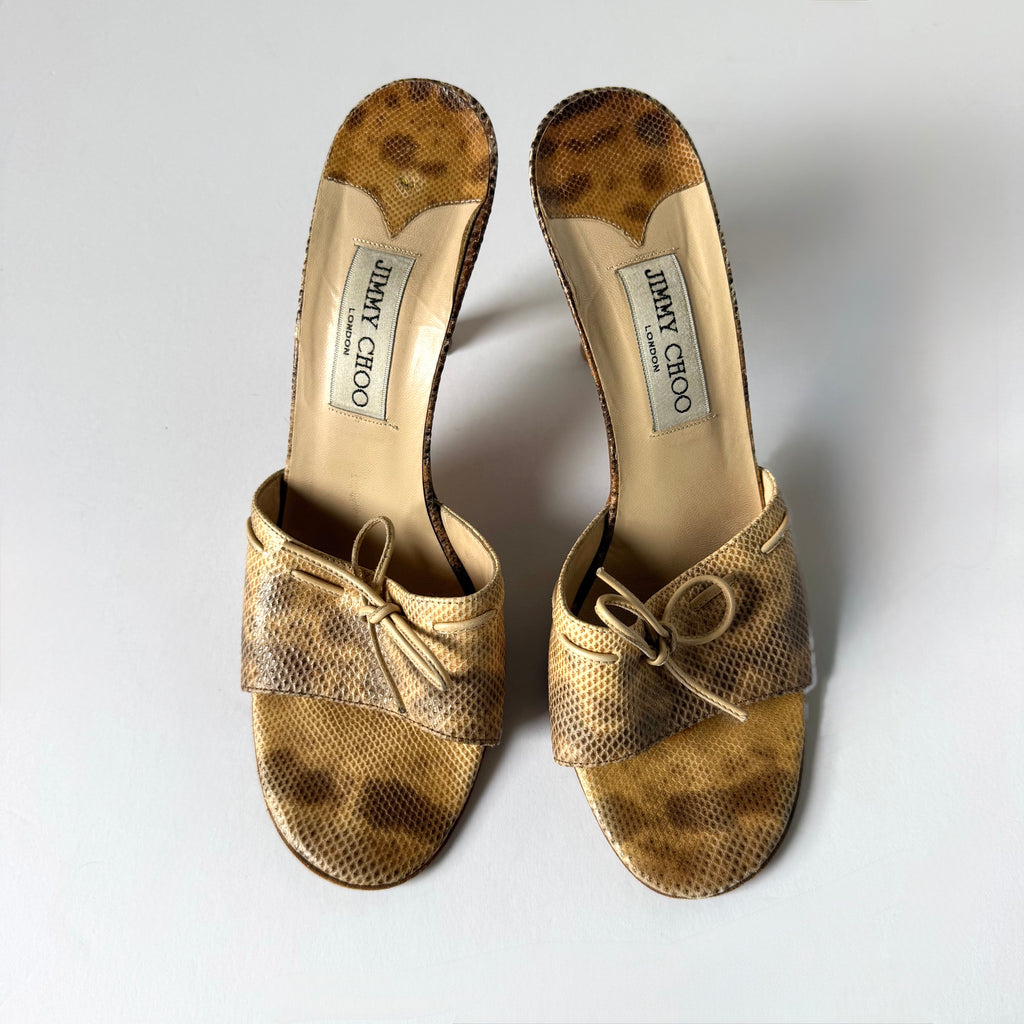 Jimmy Choo Snakeskin Sandal Heels (39.5)