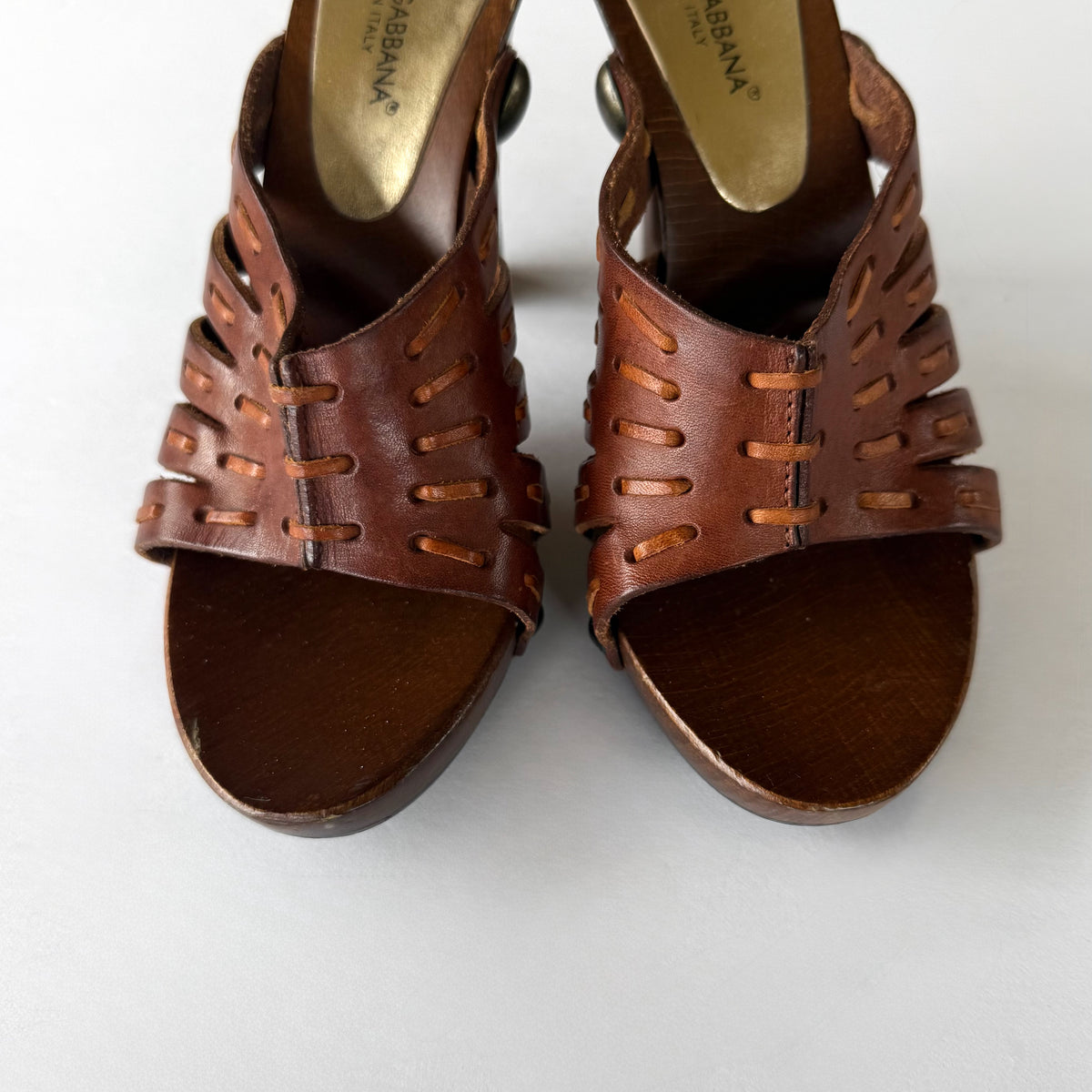 Vintage Dolce & Gabbana Leather Studded Sandal Heels (36.5)