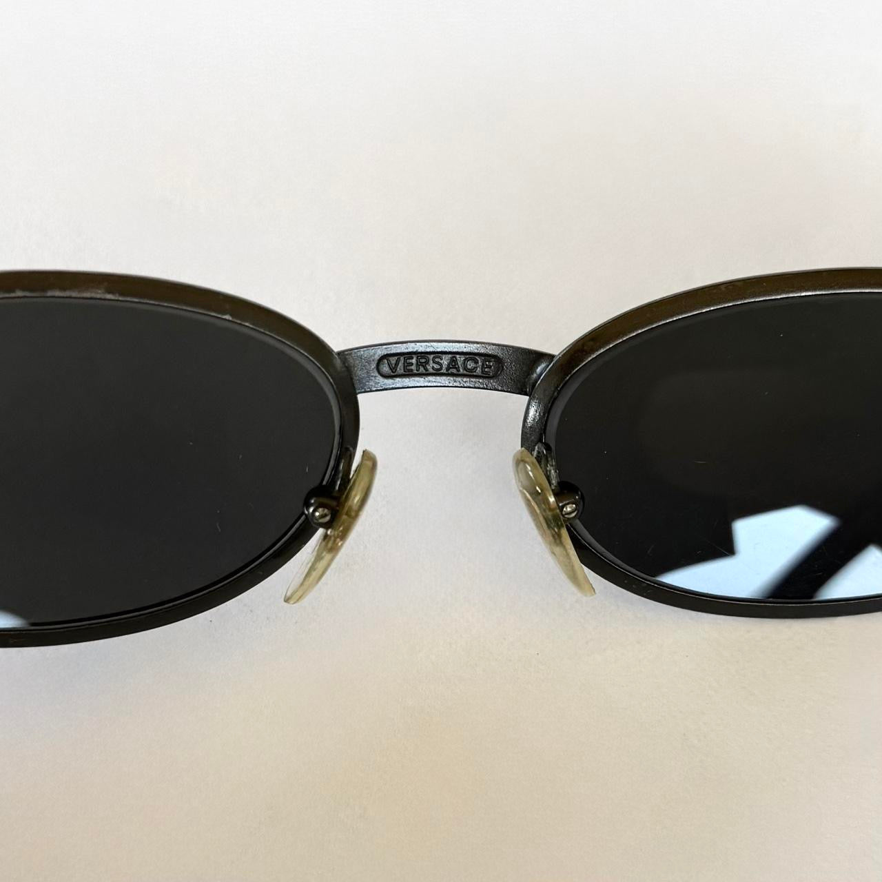 90’s Gianni Versace Black Oval Sunglasses
