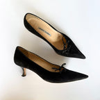 Manolo Blahnik Suede Lace Up Heels