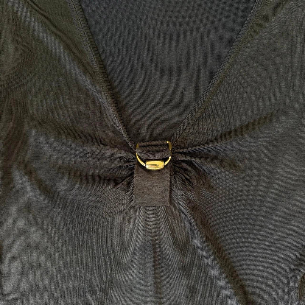 Vintage Gucci Brown Deep V Top