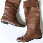 Vintage Giuseppe Zanotti Brown Leather Fold-over Riding Boots (9)