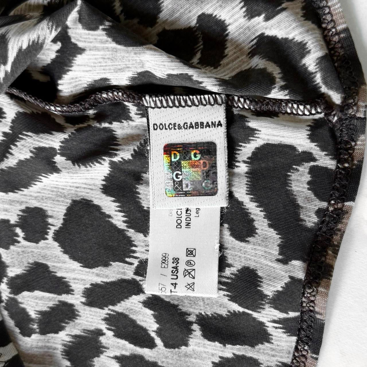 Dolce & Gabbana Y2K Leopard Print Stretch Tank Top