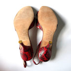 Vintage Oscar De La Renta Red Slingback Heels (8.5)