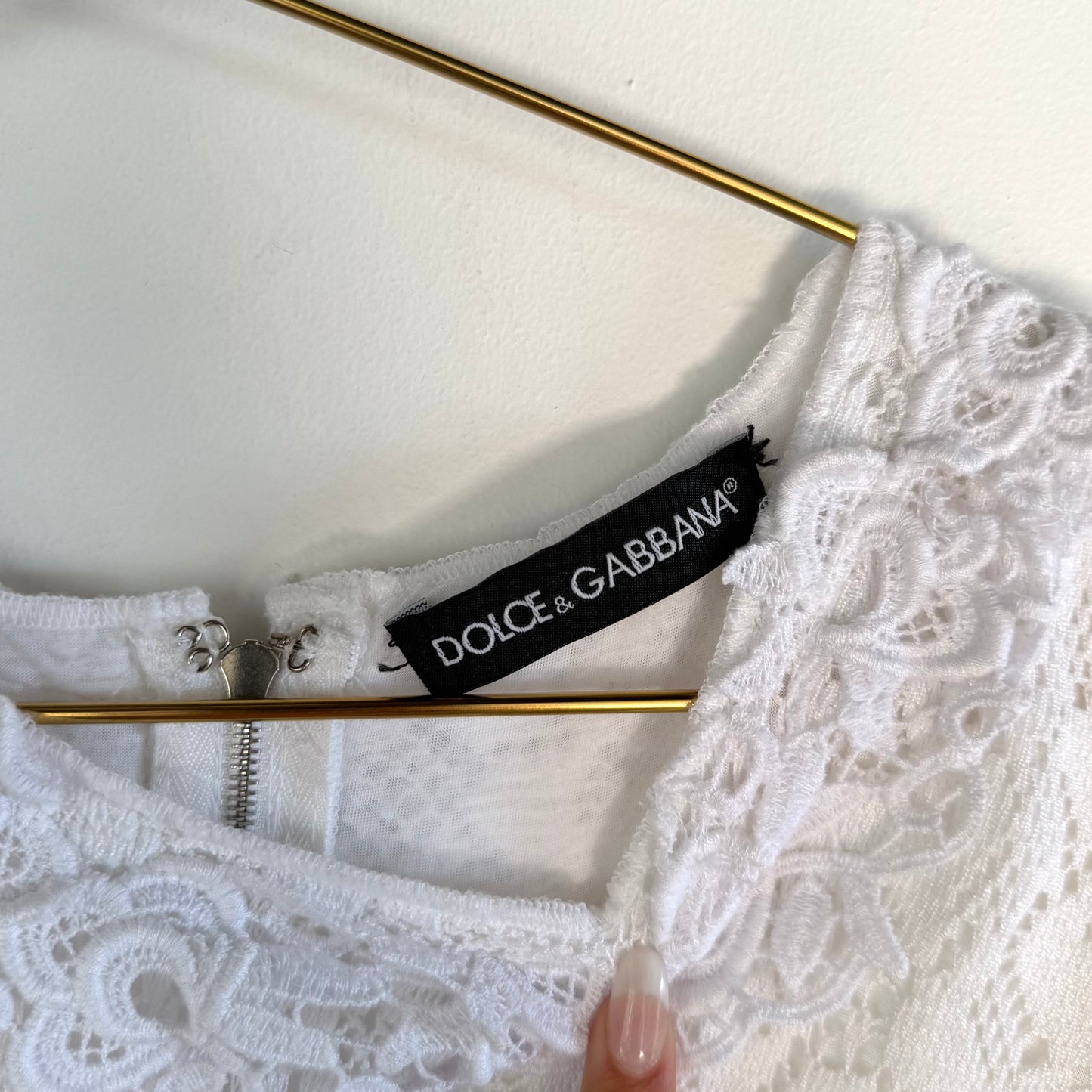 Dolce & Gabbana White Lace Mini Dress