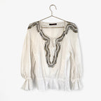 Vintage Roberto Cavalli Embellished Linen Tunic Top