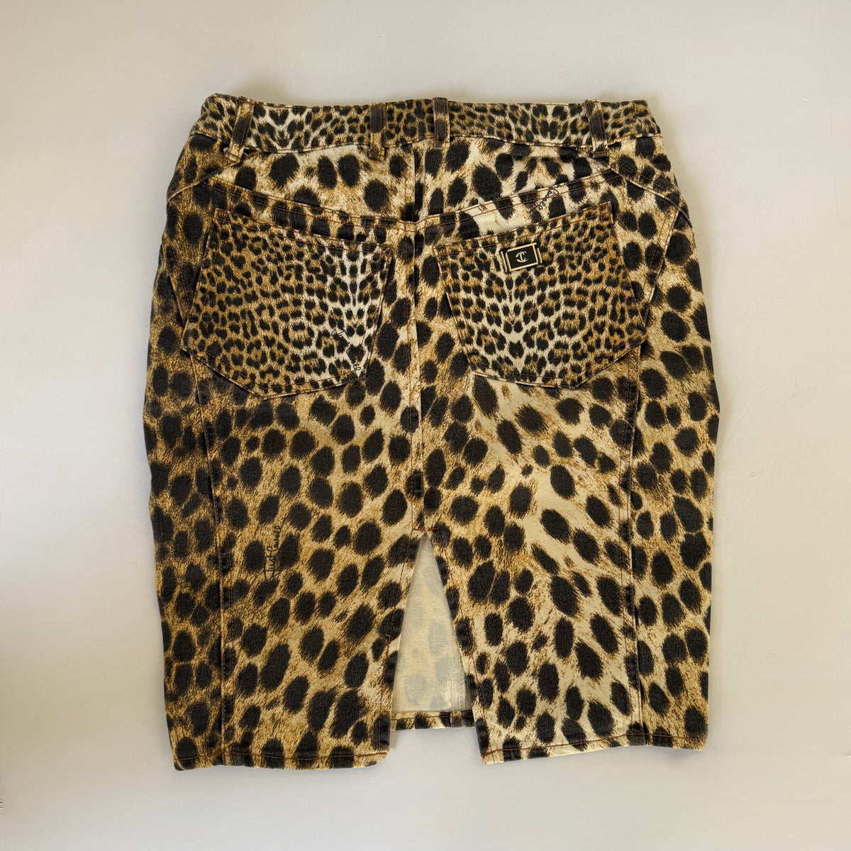 Vintage Cavalli Cheetah Print Midi Skirt