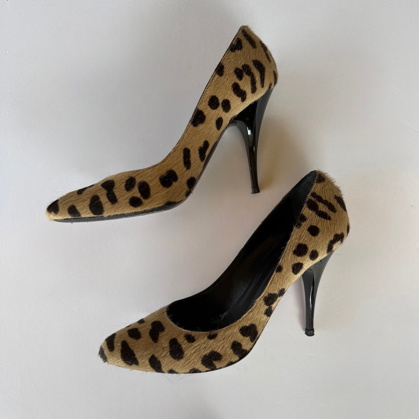 Vintage Giuseppe Zanotti Pony Hair Leopard Print Heels (37)