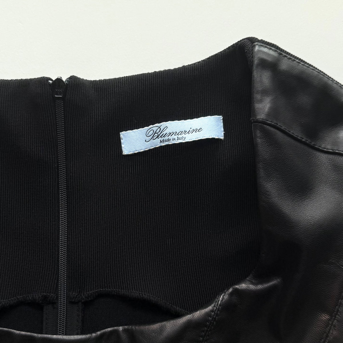 Vintage Blumarine Black Leather Bodycon Midi Dress