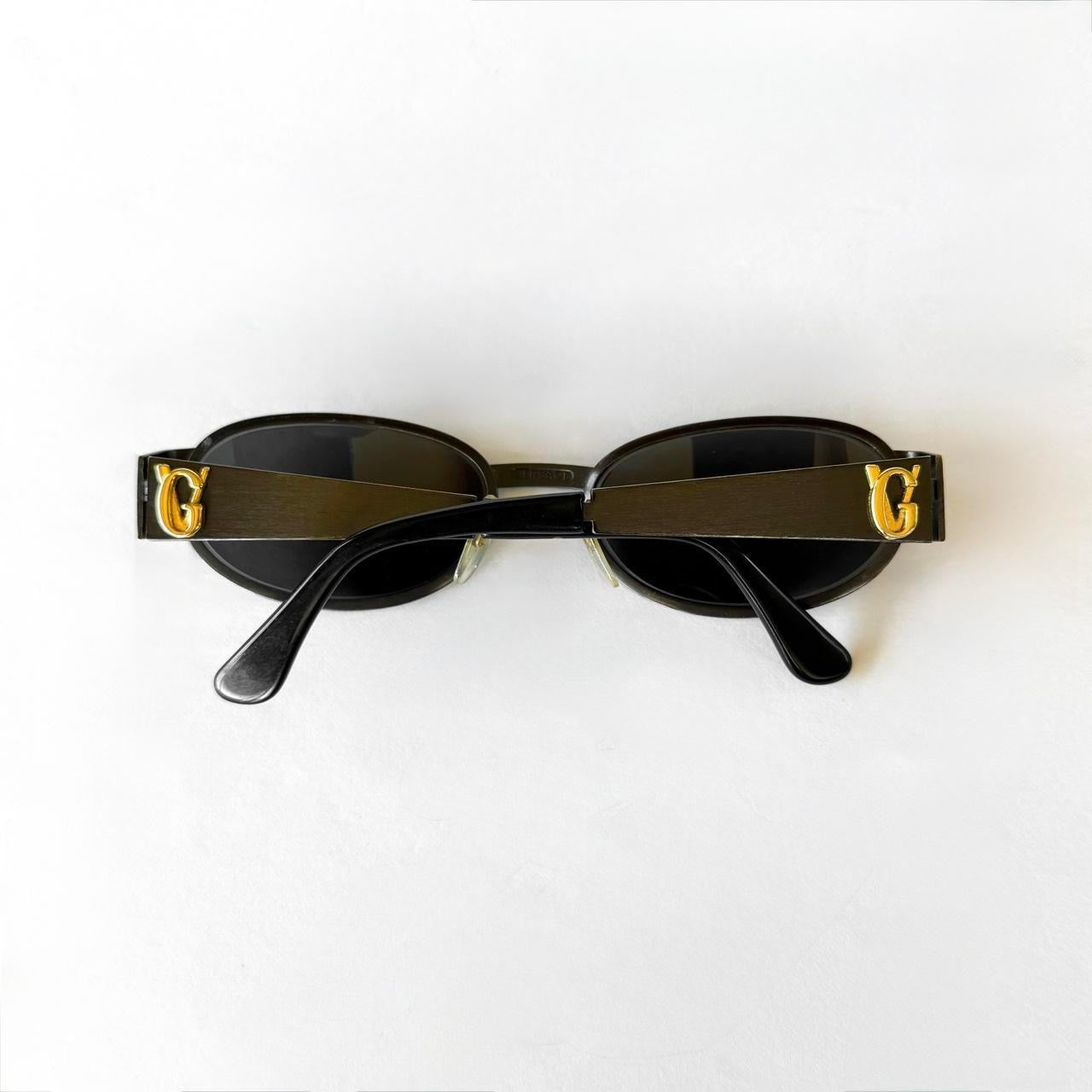 90’s Gianni Versace Black Oval Sunglasses
