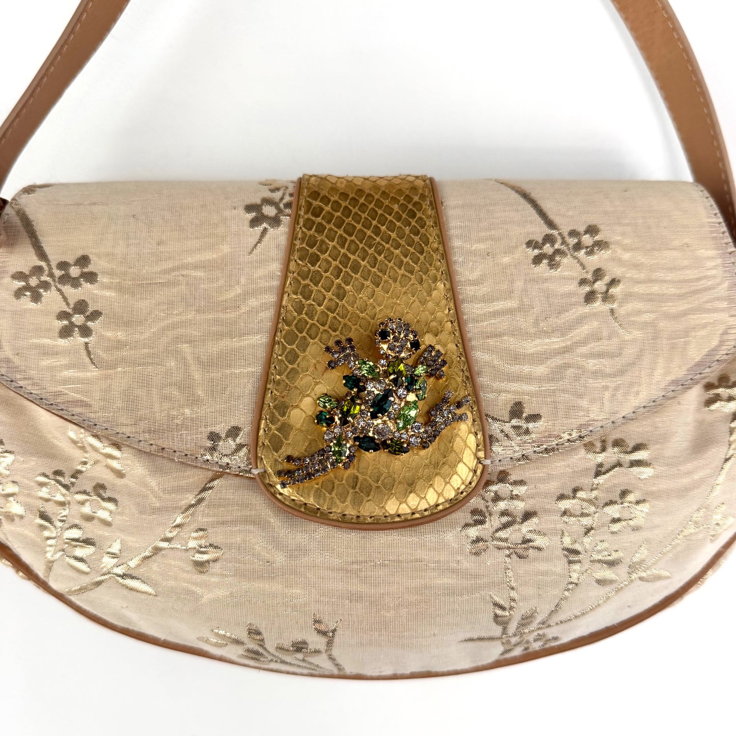Vintage Giuseppe Zanotti Small Gold Lizard Embellished Bag