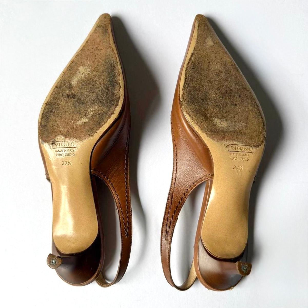 Giuseppe Zanotti Pointed Toe Slingback Kitten Heels (37.5)