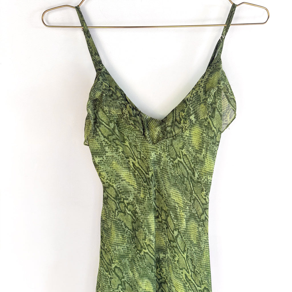 Vintage Betsey Johnson Snakeskin Slip Midi Dress