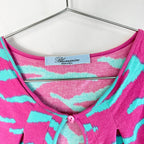 Vintage Blumarine Turquoise Pink Zebra Print Tank Top