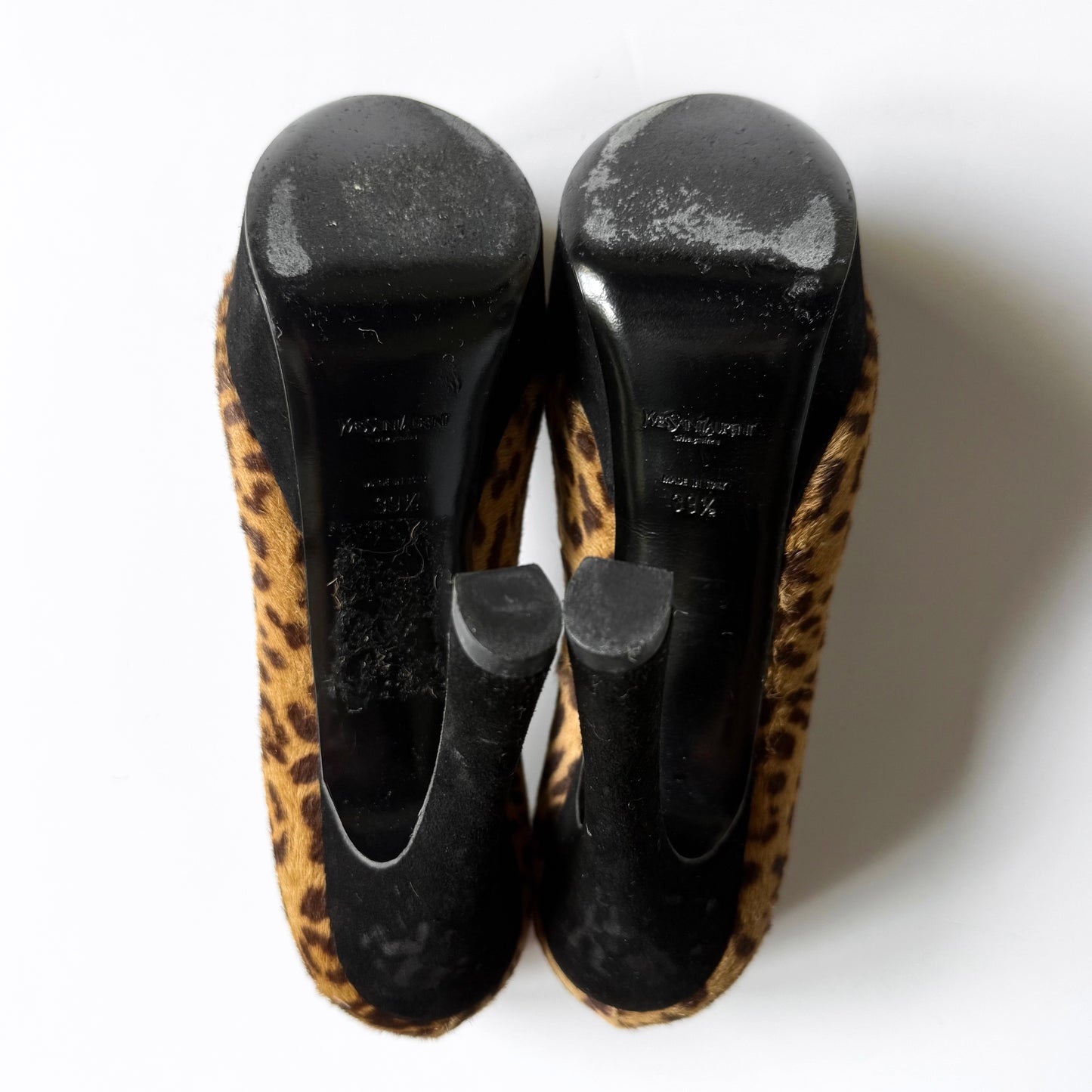 Vintage YSL Leopard Pony Hair Platform Pumps (39.5)