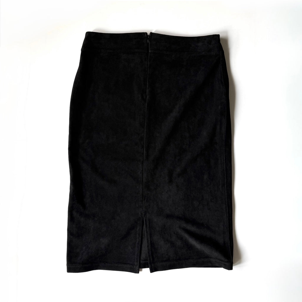 Calvin Klein Black Suede Midi Skirt