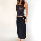 Calvin Klein Black Suede Midi Skirt