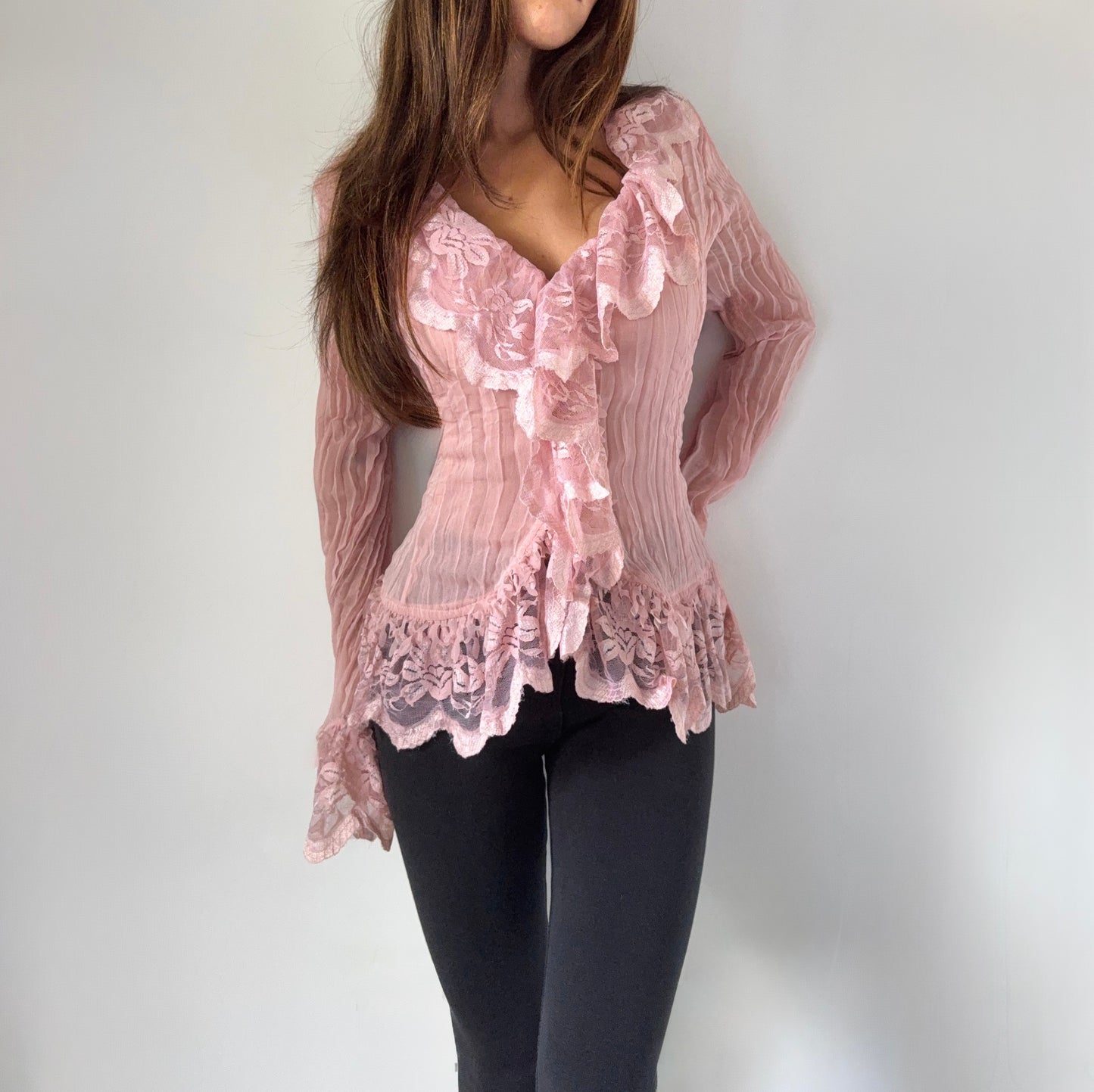 Vintage Lace Ruffle Blouse