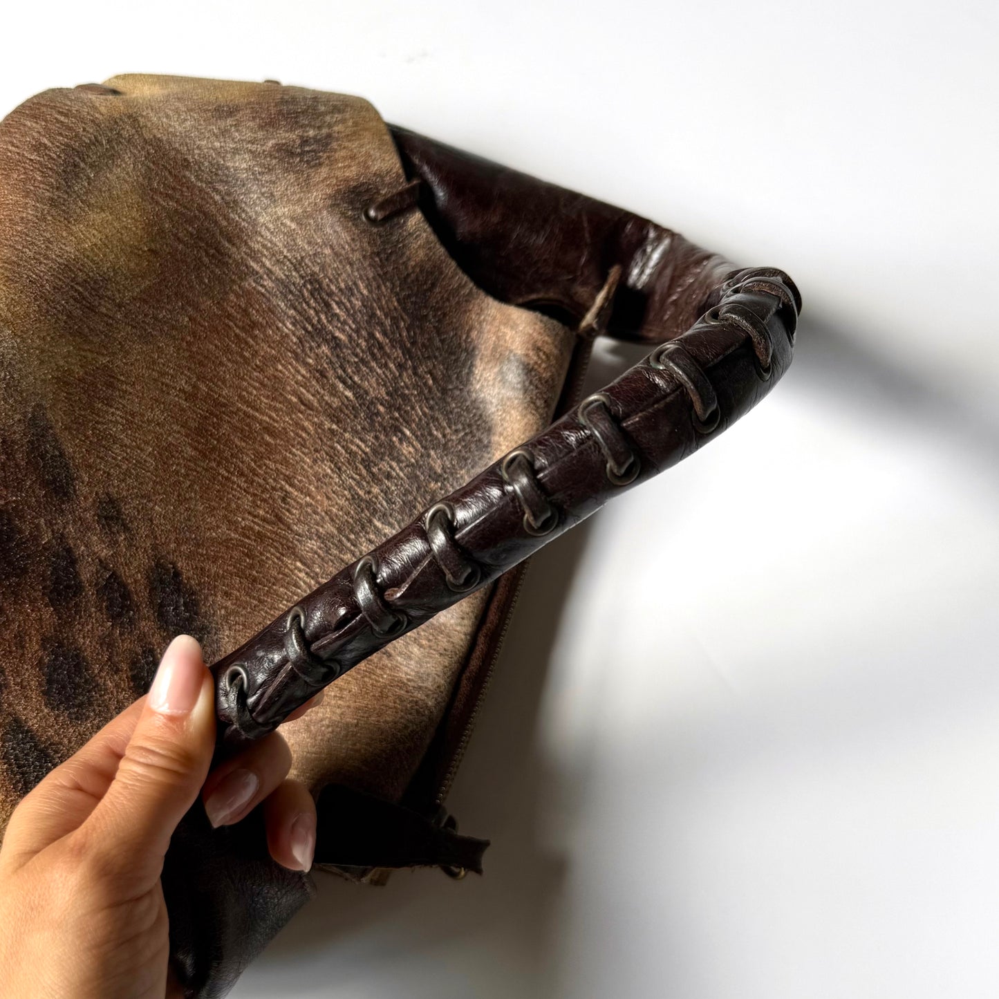 Vintage Roberto Cavalli Leopard Leather Shoulder Bag