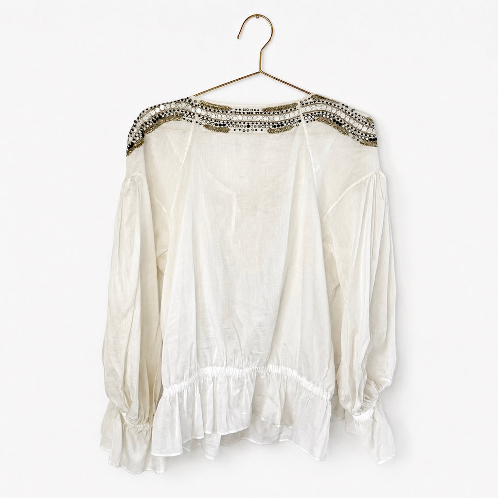 Vintage Roberto Cavalli Embellished Linen Tunic Top