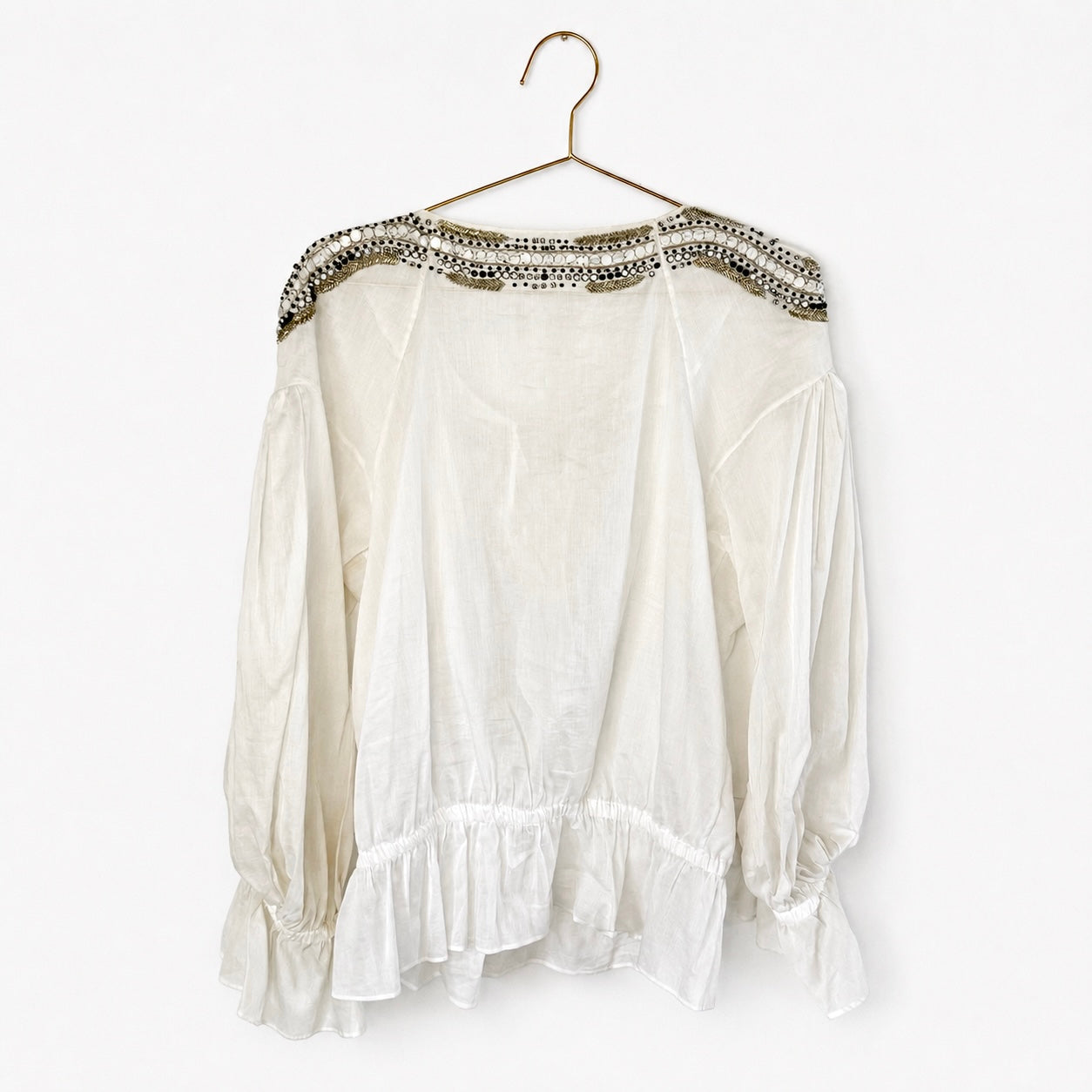 Vintage Roberto Cavalli Embellished Linen Tunic Top