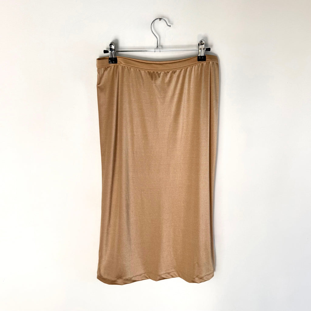 Vintage La Perla Gold Satin Slip Midi Skirt