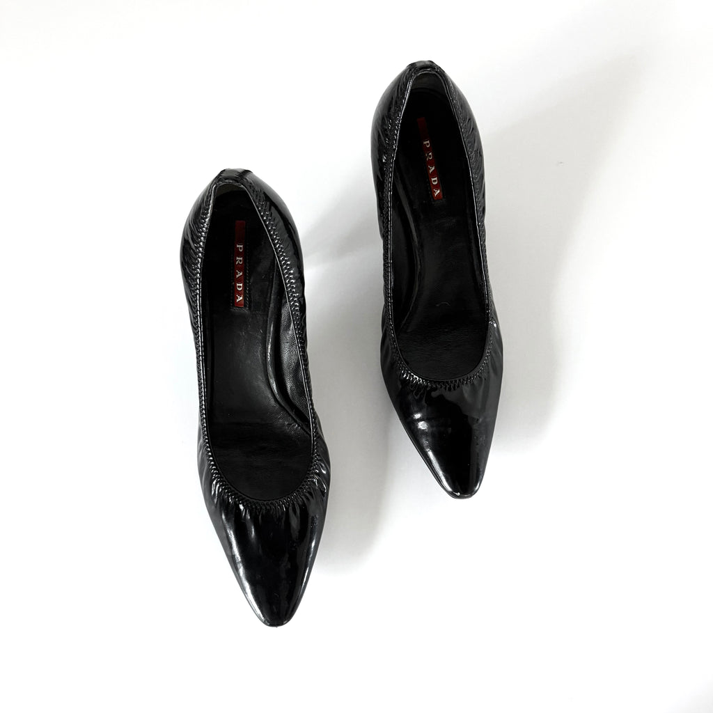 Prada Leather Kitten Heel Pumps (37.5)
