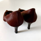 Vintage Roberto Cavalli Burgundy Haircalf Laser-Cut Pointed Toe Kitten Heels (37)