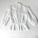 Vintage White Sheer Lace Blouse Peplum Top