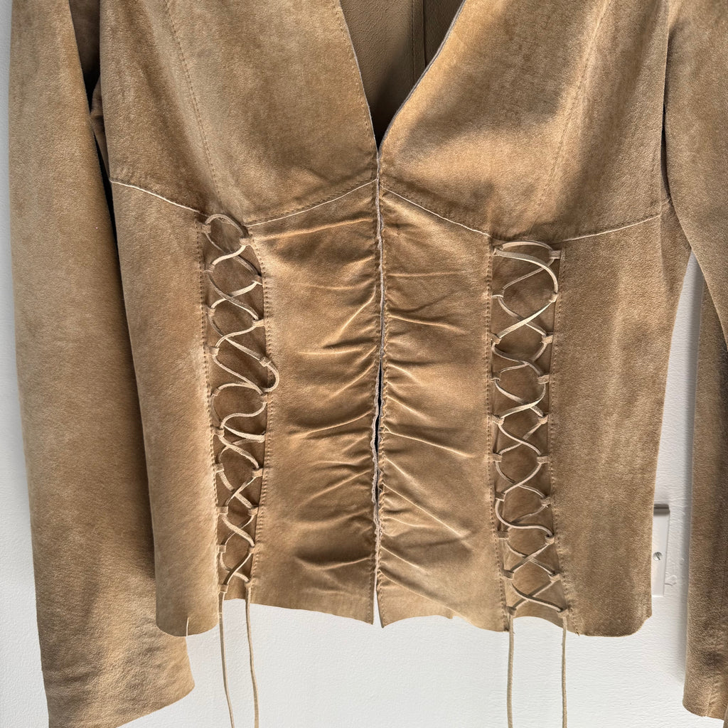 Vintage Suede Lace Up Jacket