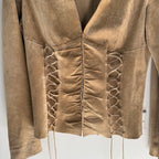 Vintage Suede Lace Up Jacket