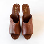 Vintage YSL Brown Leather Platform