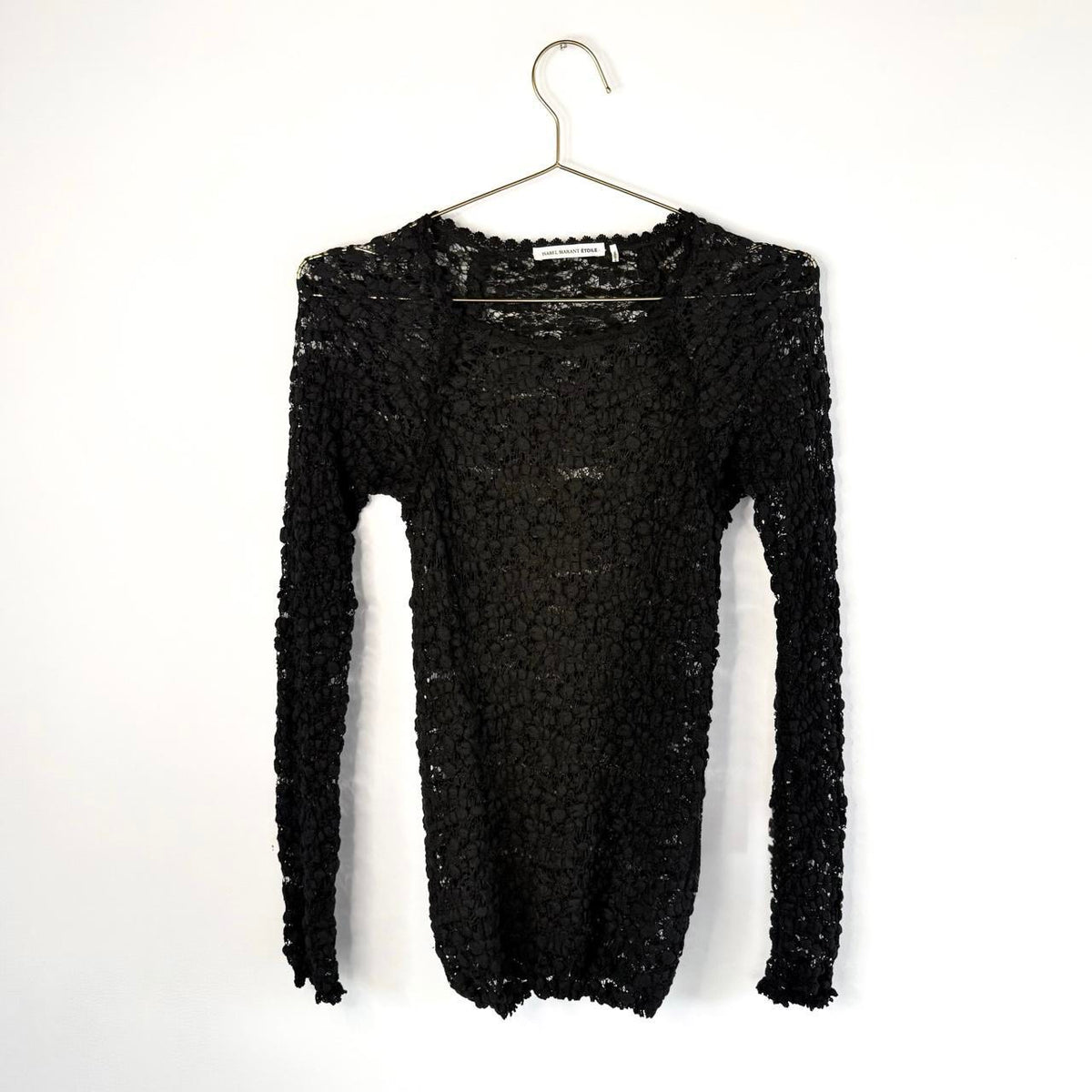 Isabel Marant Étoile Black Sheer Longline Lace Top