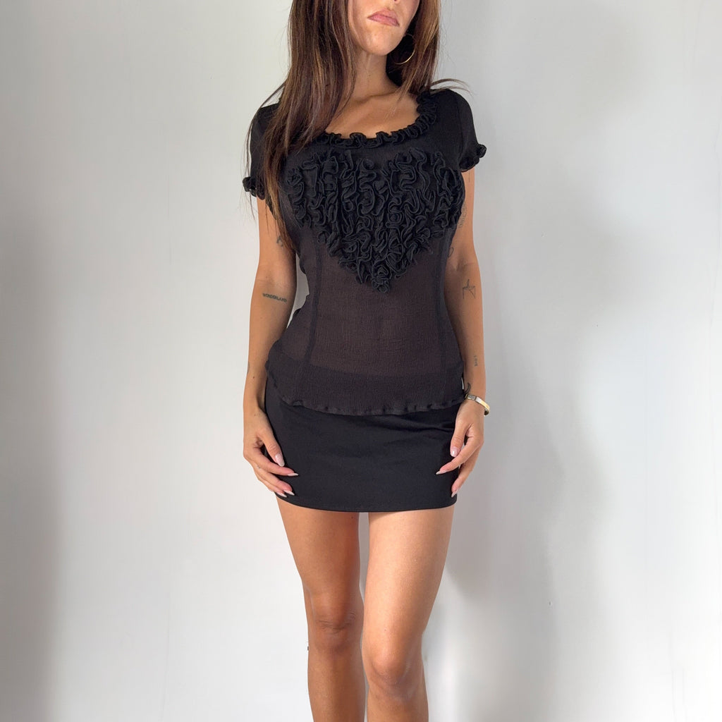 Vintage Moschino Ruffled Heart Top
