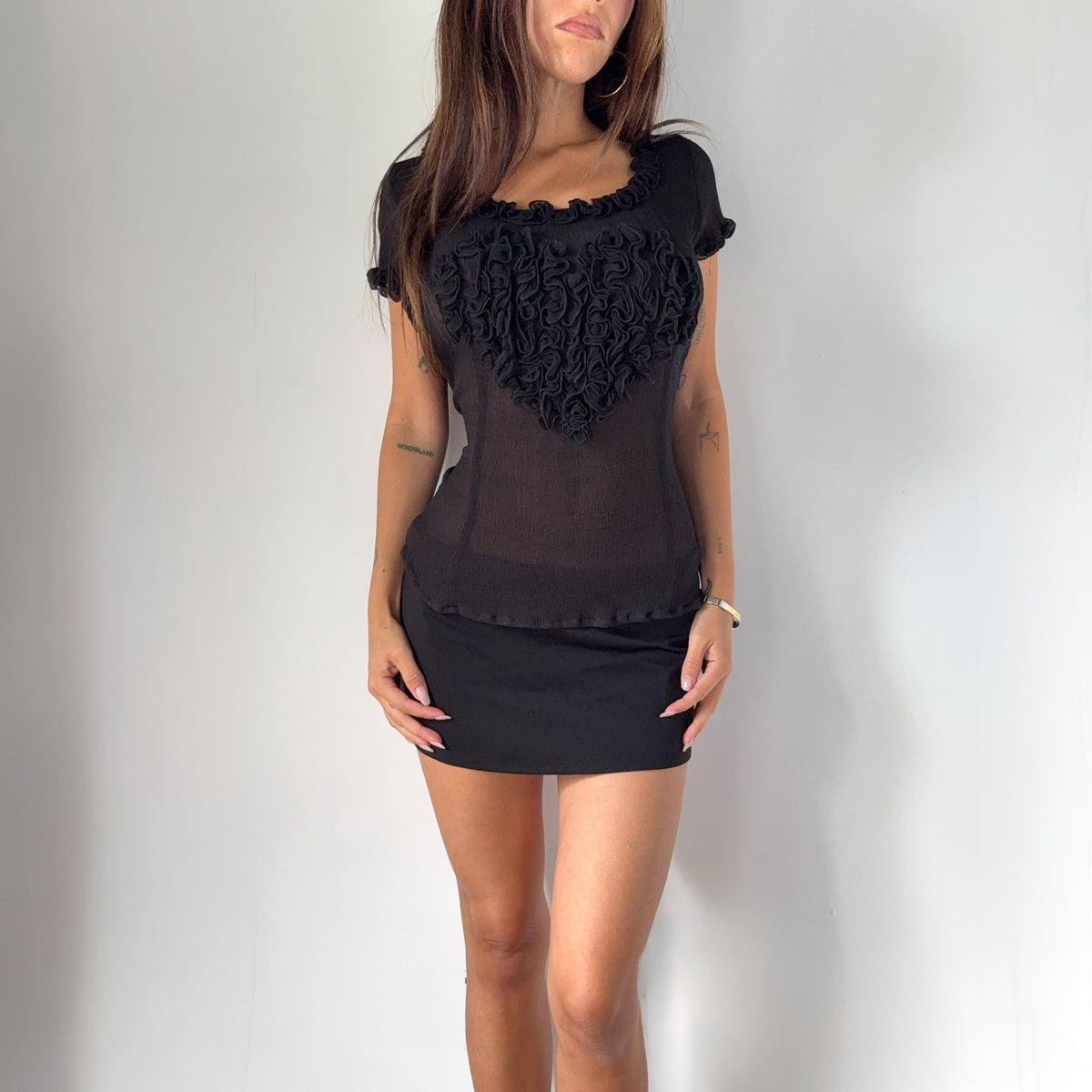 Vintage Moschino Ruffled Heart Top