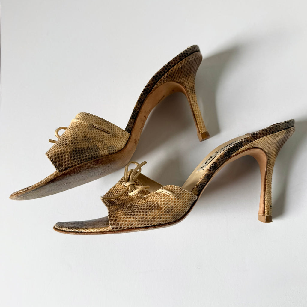 Jimmy Choo Snakeskin Sandal Heels (39.5)
