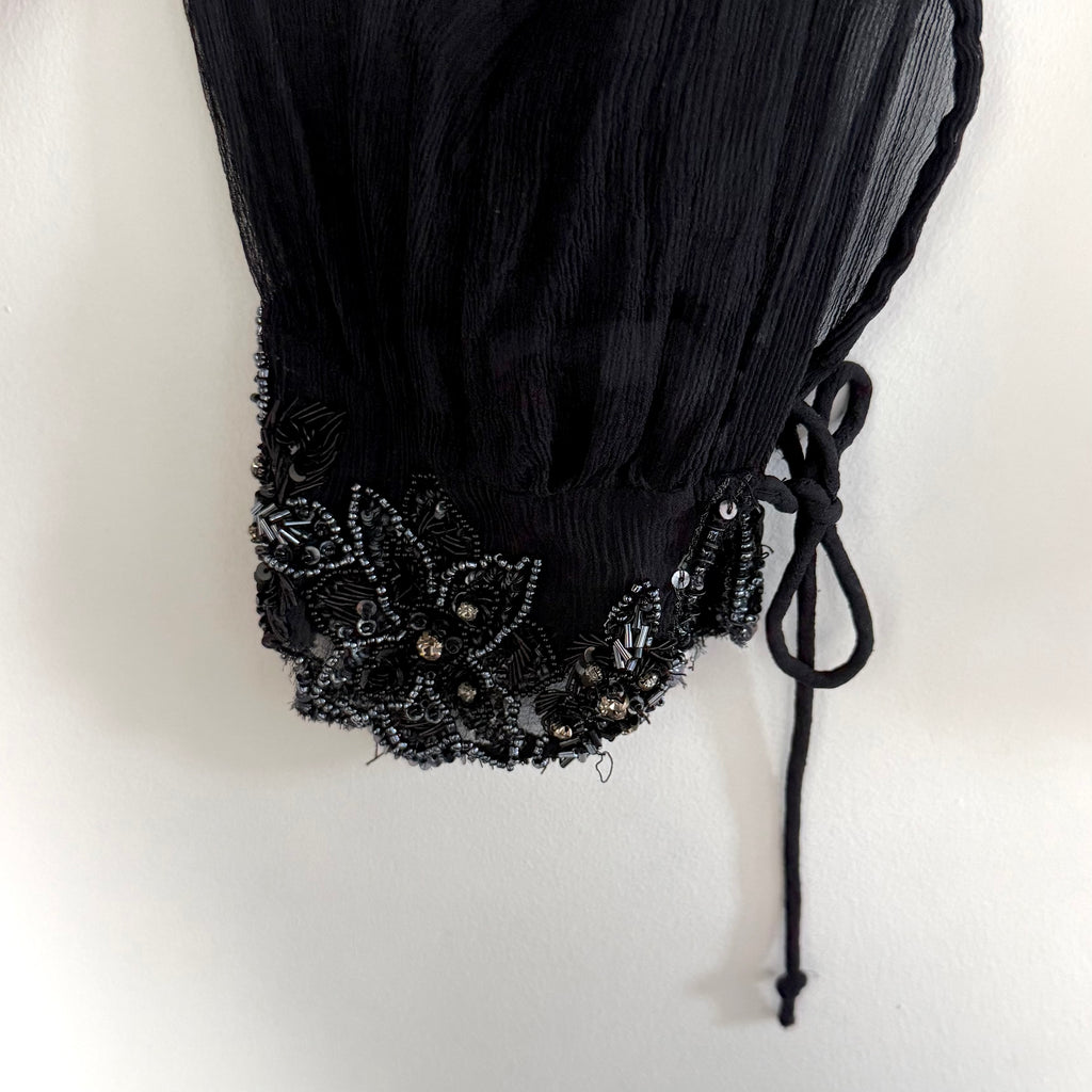 Vintage Just Cavalli Sheer Beaded Silk Tunic