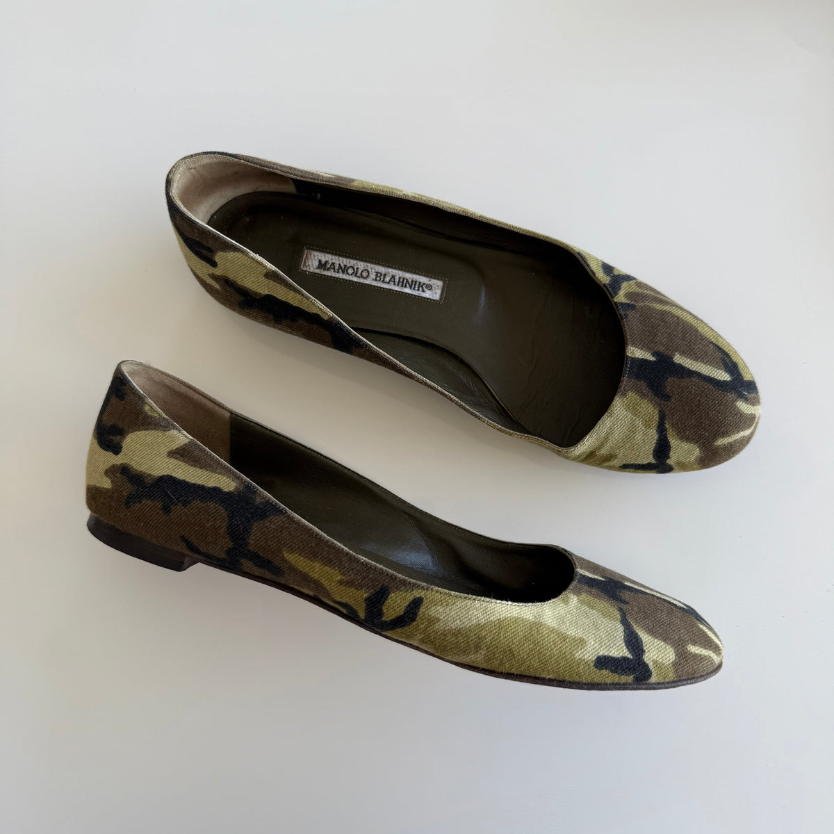 Manolo Blahnik Camo Flats