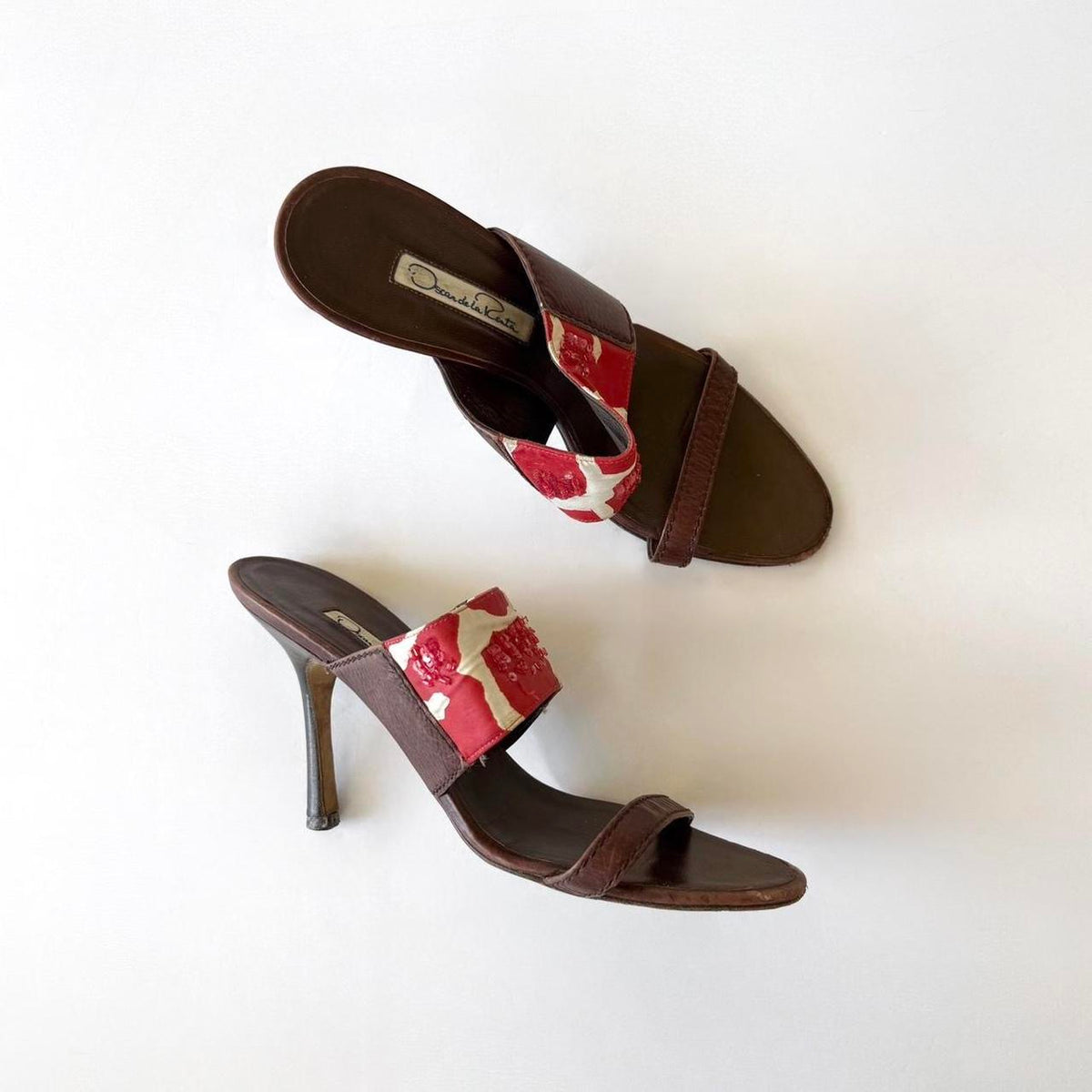 Vintage Oscar De La Renta Beaded Sandal Heels (37.5)