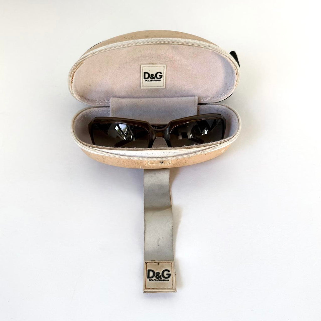 Vintage Dolce & Gabbana Brown Slim Rectangle Sunglasses