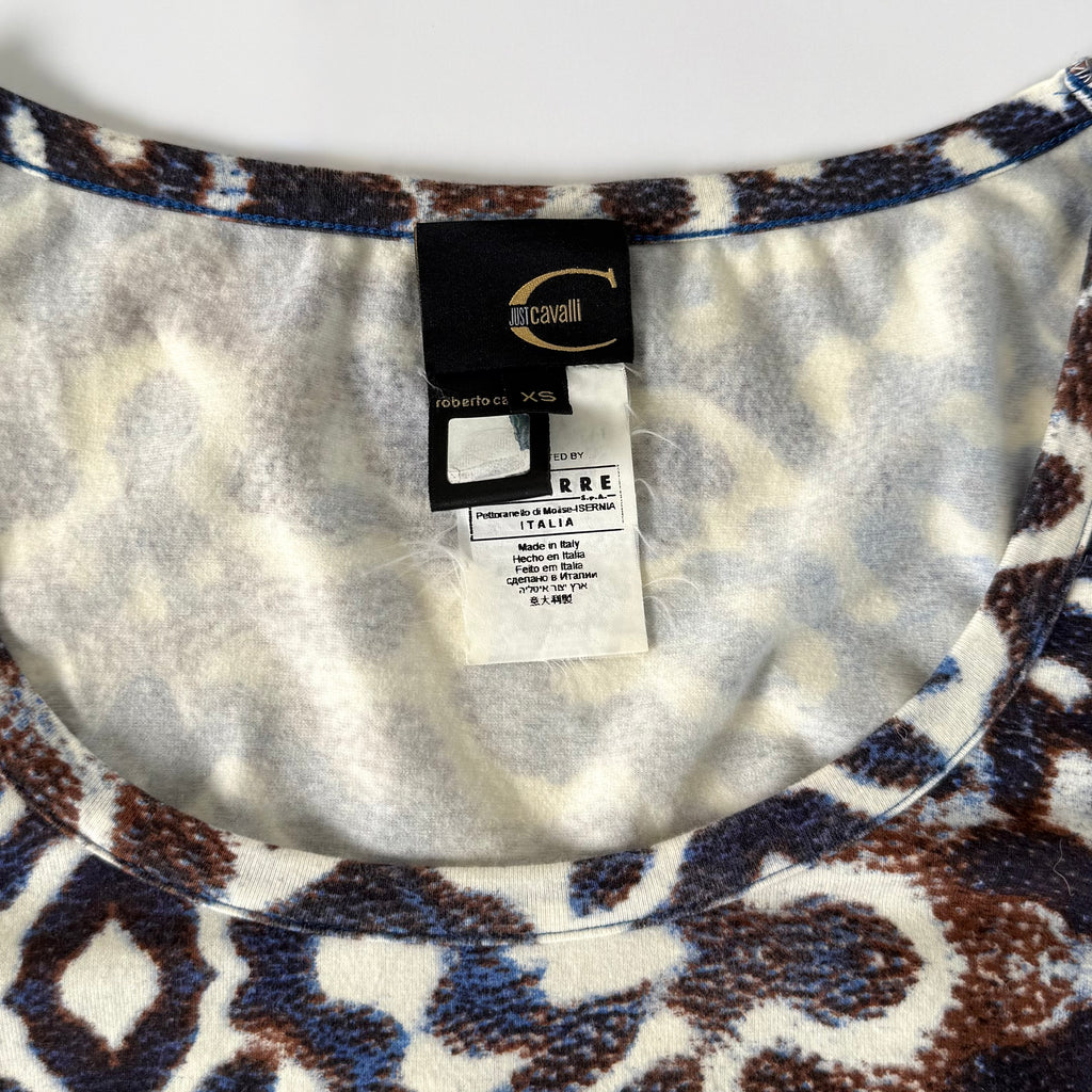 Vintage Just Cavalli Animal Print 3/4 Sleeves Top